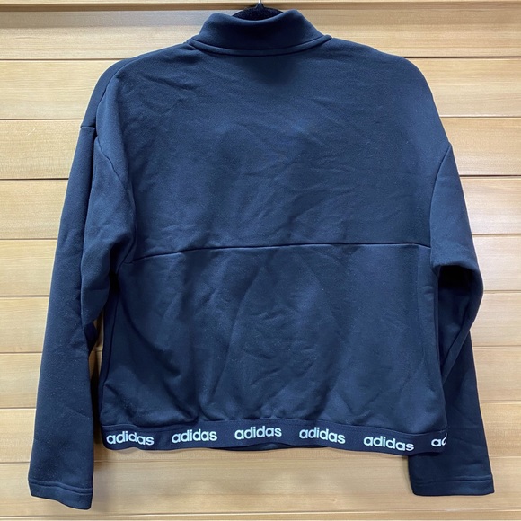 Adidas Long Crop Quarter Zip Up Sweatshirt Size M - Picture 2 of 7
